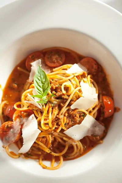 Spaghetti Bolognese with Parmesan Cheese — Stock Photo, Image