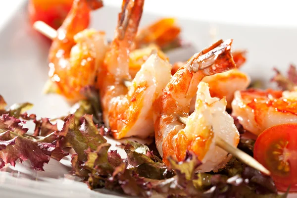 Skewered Shrimps — Stock Photo, Image