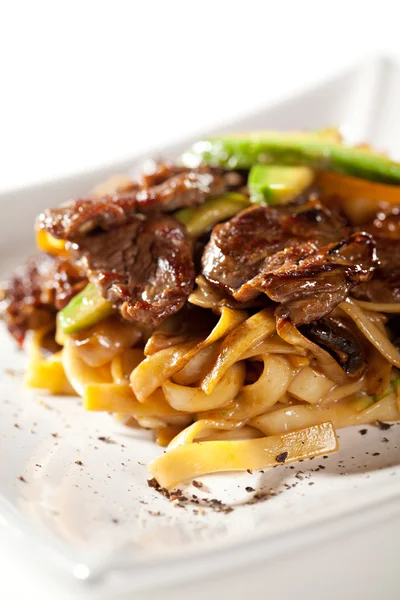 Noodles with Beef — Stock Photo, Image