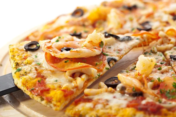 Zeevruchten pizza Stockafbeelding