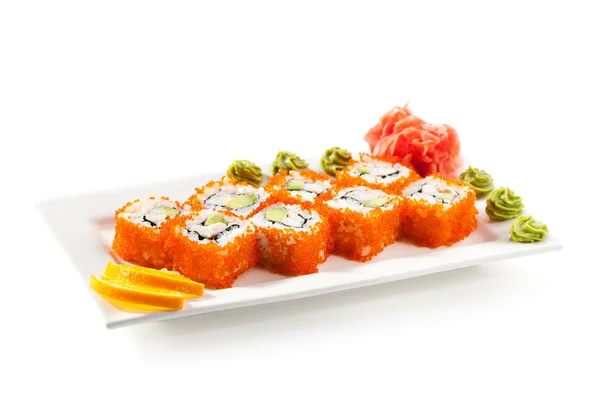 California roll z masago — Zdjęcie stockowe