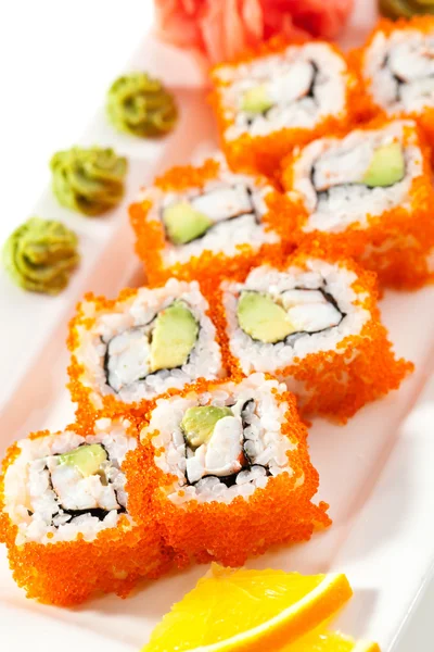 California roll ile masago — Stok fotoğraf