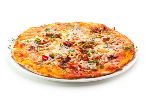 Fleischpizza — Stockfoto