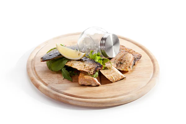 Smoked Fish with Lemon — Stock Photo, Image