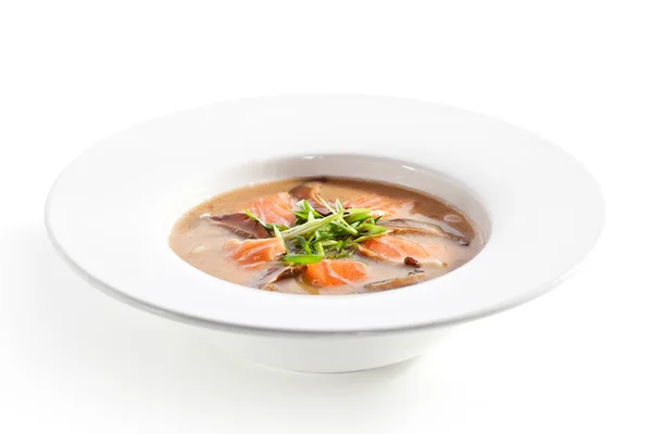 Sopa de salmón sobre blanco — Foto de Stock