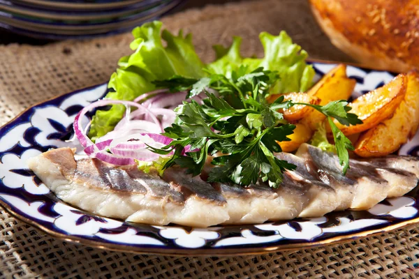 Herring with Onion — Stock Photo, Image