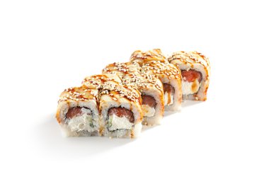 somon ve füme yılan balığı maki sushi