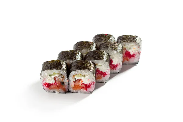 Sushi rolar sobre branco — Fotografia de Stock