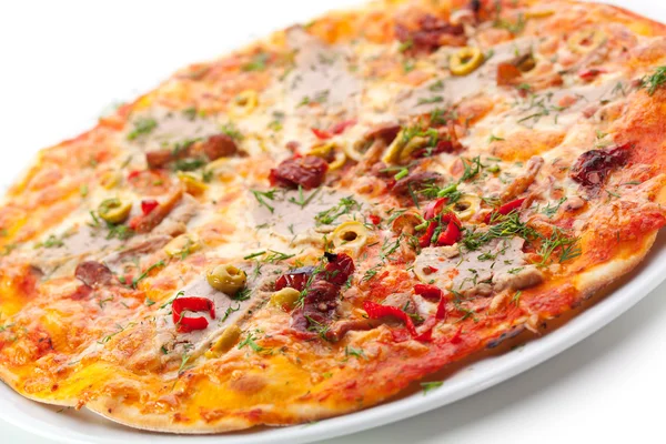 Carne deliciosa pizza — Foto de Stock