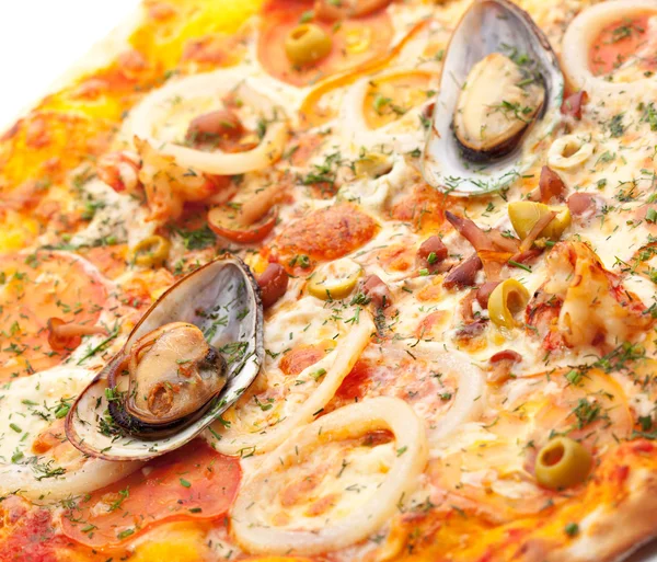 美味海鲜比萨 — 图库照片