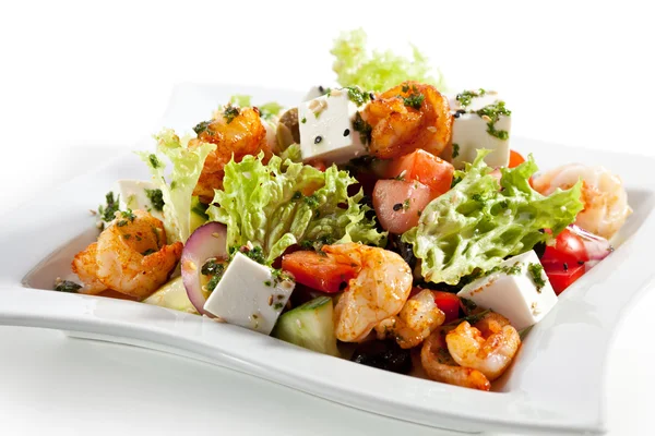 Zeevruchten salade over White — Stockfoto