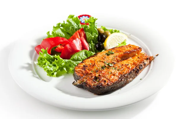 Grillezett lazac steak — Stock Fotó