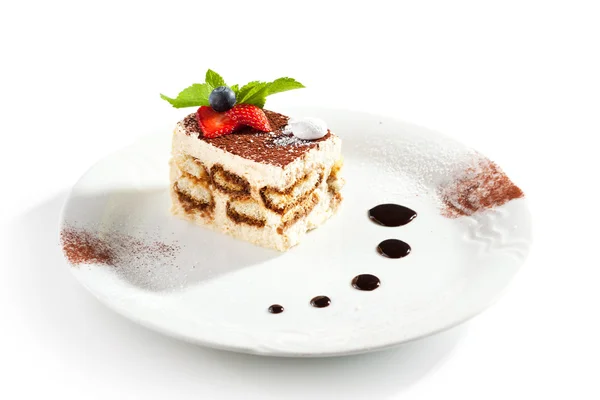 Tiramisu Dessert with Berries — Stock Photo, Image