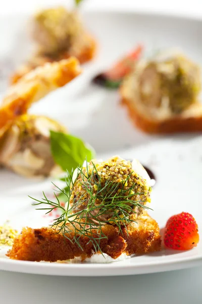 Pate de fígado de frango com pão — Fotografia de Stock