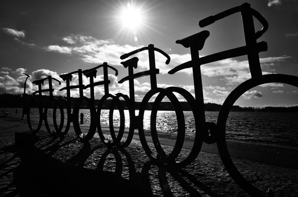 Black and white bikes — Stock Photo, Image