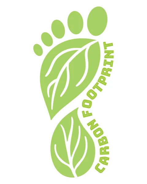 Carbon Footprint Icon Foot Shape Co2 Ecological Footprint Symbols Green — Stock Vector