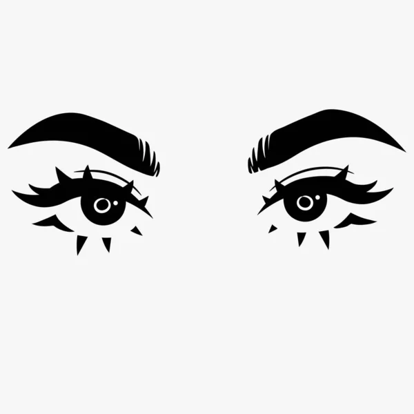 Çizgi Film Tarzında Güzel Şirin Kadın Gözleri — Stok Vektör