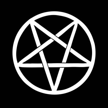 Siyah arkaplanda beyaz pentagram