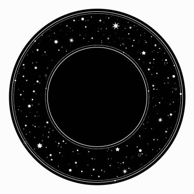 Yuvarlak çerçeve ve kozmik güdüleri var.