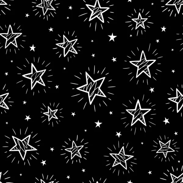 Image Des Étoiles Blanches Fête Sur Fond Noir — Image vectorielle