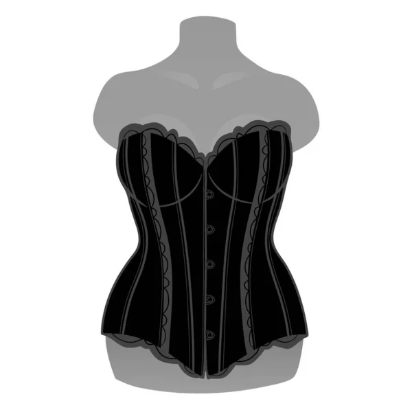 Bellissimo Corsetto Femminile Manichino — Vettoriale Stock