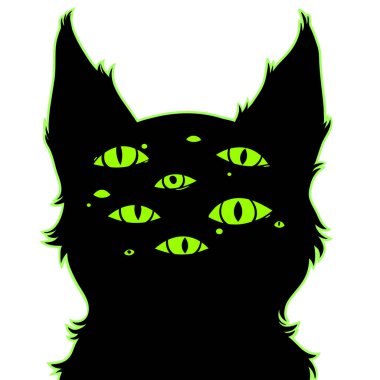 Bir sürü gözü olan canavar kafası.