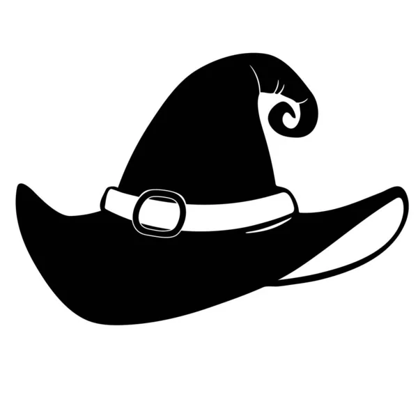 Negro Magia Clásico Bruja Sombrero — Vector de stock