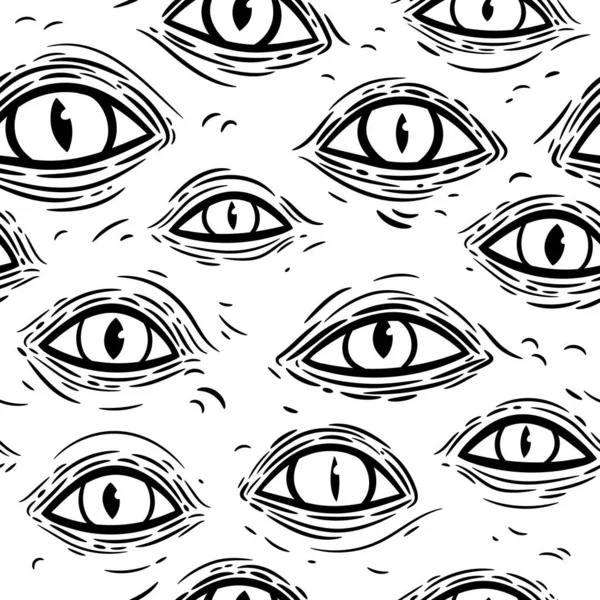 Bezešvé Textury Vrásčitých Monster Očí — Stockový vektor