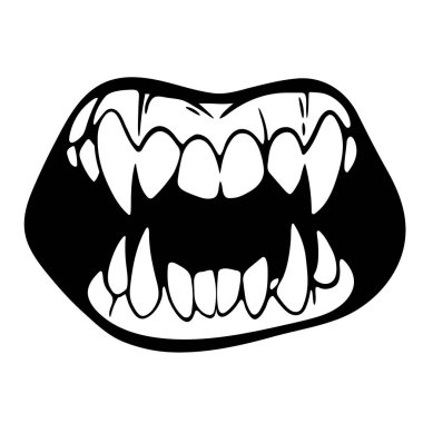 Keskin dişli canavar ağızlı.