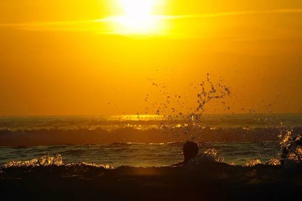 Pôr do sol em Lacanau — Fotografia de Stock