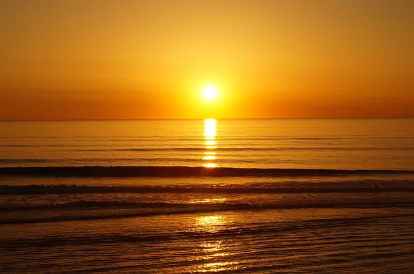 Zonsondergang in Lacanau Stockfoto