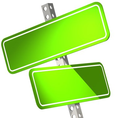 Yeşil iki yol işaret izole