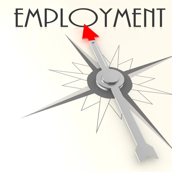 Compass with employment word — Stock Photo, Image