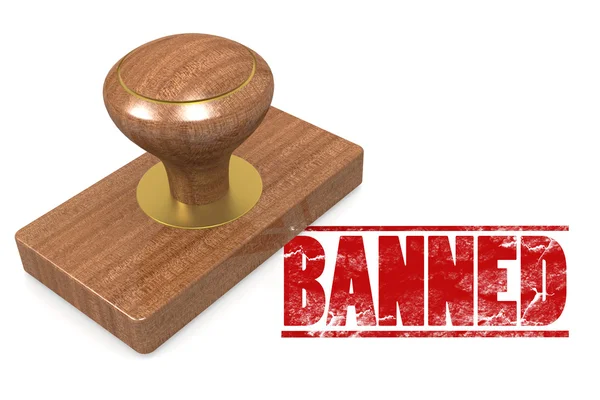 Banned wooded seal stamp — Stock Photo, Image