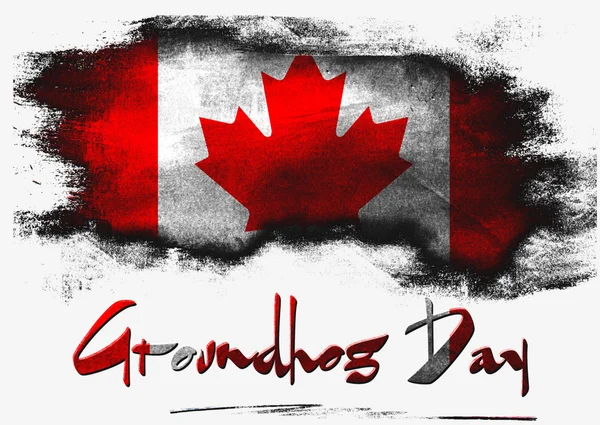 Bandiera del Canada per la Giornata della Marmotta — Foto Stock