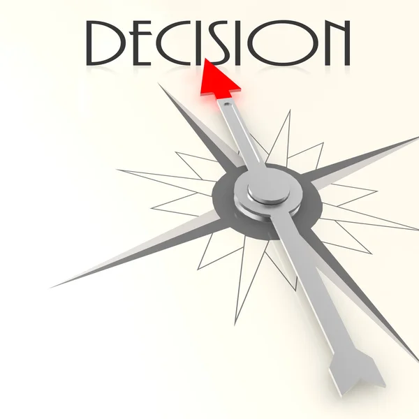 Compass with decision word — Stock Photo, Image