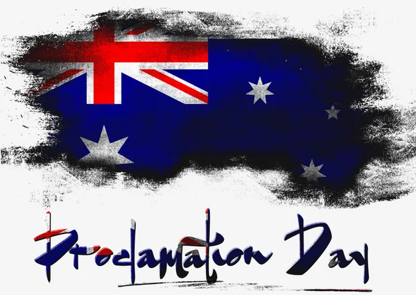 Proclamation Day with Australia flag — Stock Photo, Image