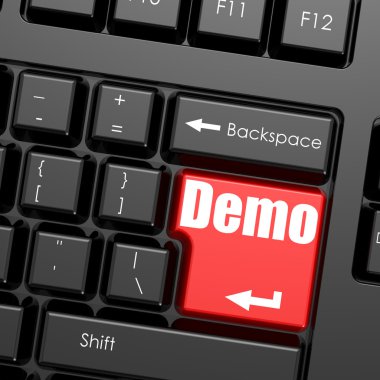 Kırmızı düğme bilgisayar klavye, Demo kelime girin