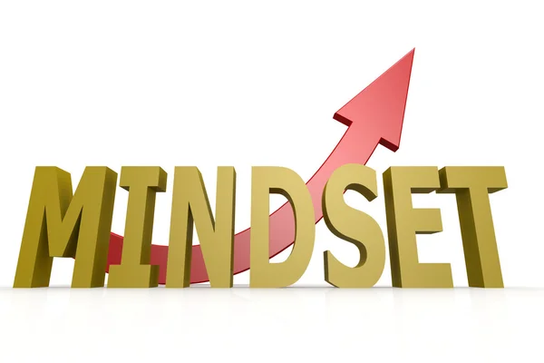 Mindset word with red arrow — Stock Photo, Image
