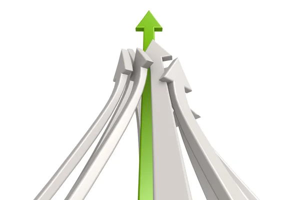 Leading green arrow — Stock Photo, Image