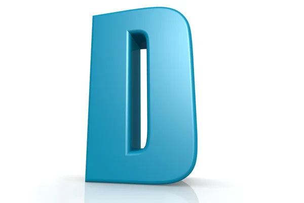 Alfabeto en D azul aislado con fondo blanco — Foto de Stock