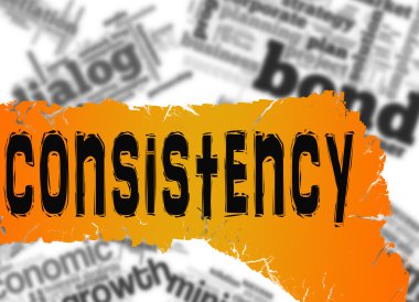 Sarı ve kırmızı afiş tutarlılık word ile Word bulut