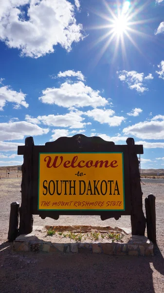 Üdvözöljük Dél-Dakota út jel — Stock Fotó