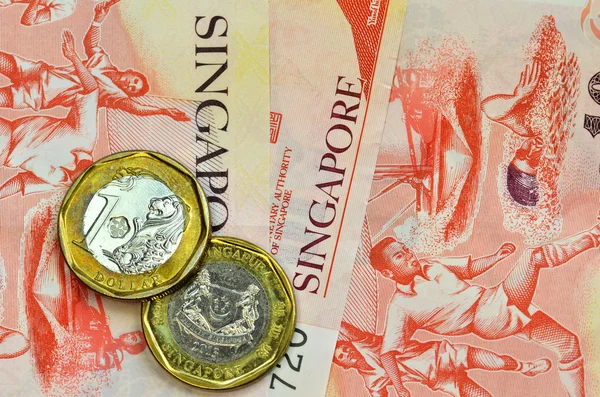 Singapore money on white background — Stock Photo, Image