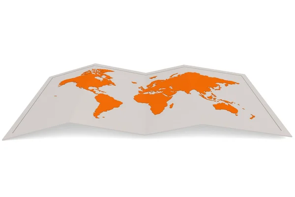 Carte du monde orange — Photo