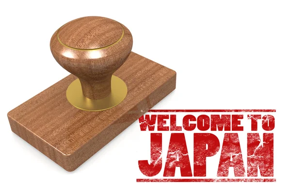 Red rubber stamp with welcome to Japan — Stock Photo, Image