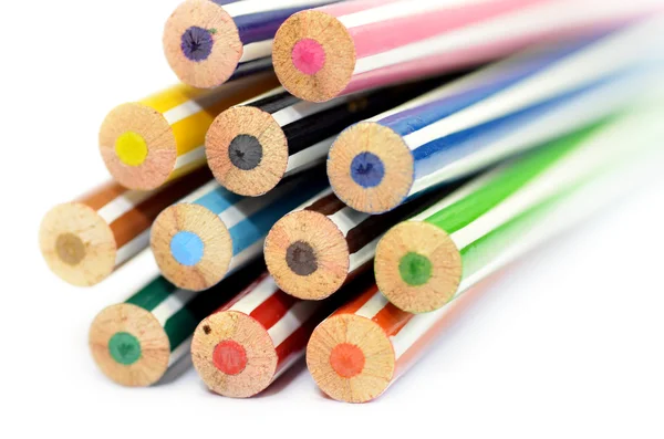 Colored pencils with white background — Stock Photo, Image