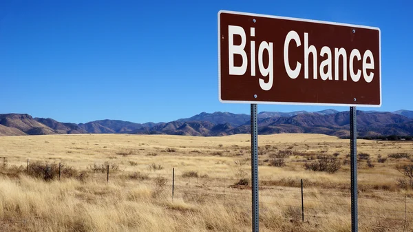 Big Chance sinal de estrada — Fotografia de Stock