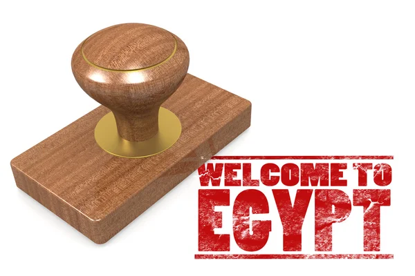 Κόκκινο καουτσούκ σφραγίδα με καλωσόρισμα στην Αίγυπτο — Φωτογραφία Αρχείου