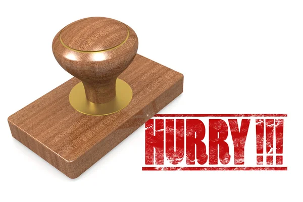 Hurry wooded seal stamp — Stock Photo, Image